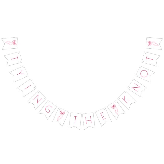 Banderines Ella está atando la ducha de novias de cinta rosa  (Todo)