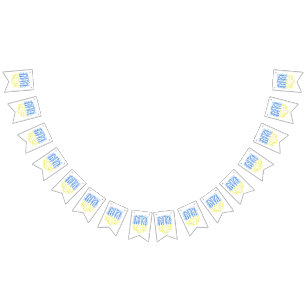 Banderines Emblema ucraniano trident tryzub esparce corazones