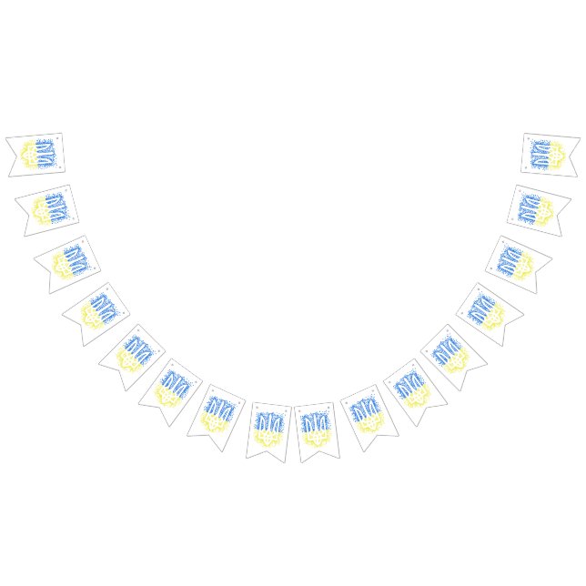 Banderines Emblema ucraniano trident tryzub esparce corazones (Todo)