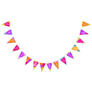 Banderines Empavesado de la edad del cumpleaños del fiesta