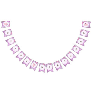 Banderines Empavesado lindo del feliz cumpleaños del cerdo