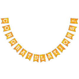 Banderines Enhorabuena amarilla de oro de la acuarela