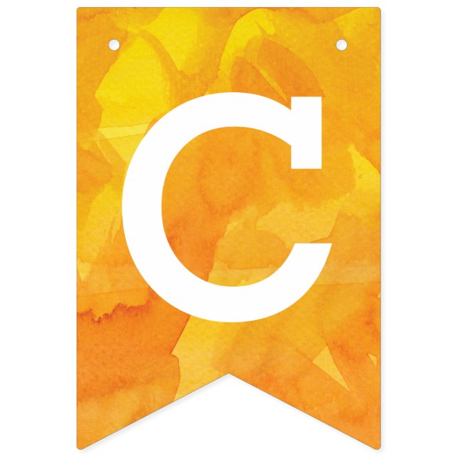 Banderines Enhorabuena amarilla de oro de la acuarela (Primera bandera)