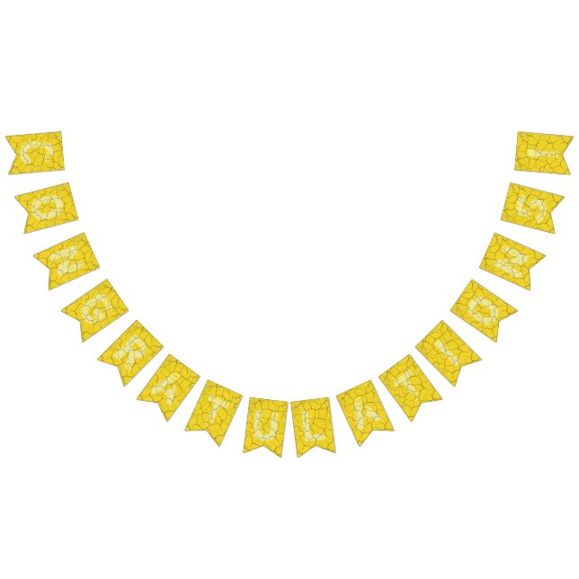 Banderines Enhorabuena amarilla rota Bunting Fiesta Flags (Todo)