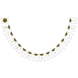Banderines Enhorabuena Mandala en amarillo y marrón