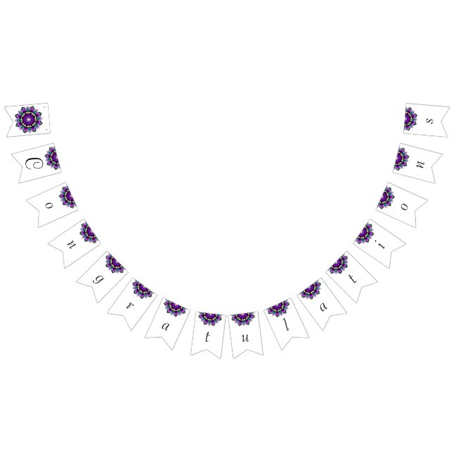 Banderines Enhorabuena Mandala en morado (Todo)