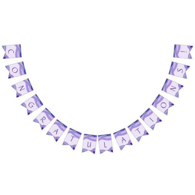 Banderines Enhorabuena Patrón Geométrico de Lavanda Púrpura (Todo)