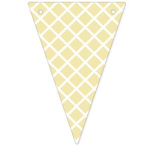 Banderines Enrejado de Diamante Blanco - Mantequilla Amarillo