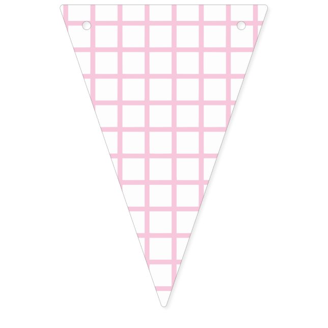 Banderines Enrejado Rosa Claro - Blanco (Primera bandera)