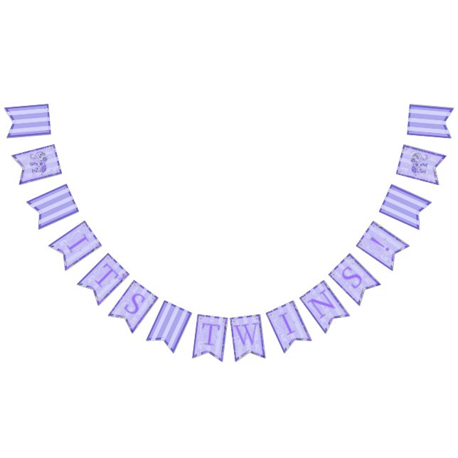 Banderines ¡Es gemelos! El elefante del bebé florece tema (Todo)