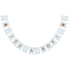 Banderines Es un Baby Shower de Boy Blue Teddy Bear