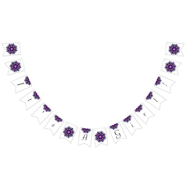 Banderines ¡Es un Chica! Mandala en morado (Todo)