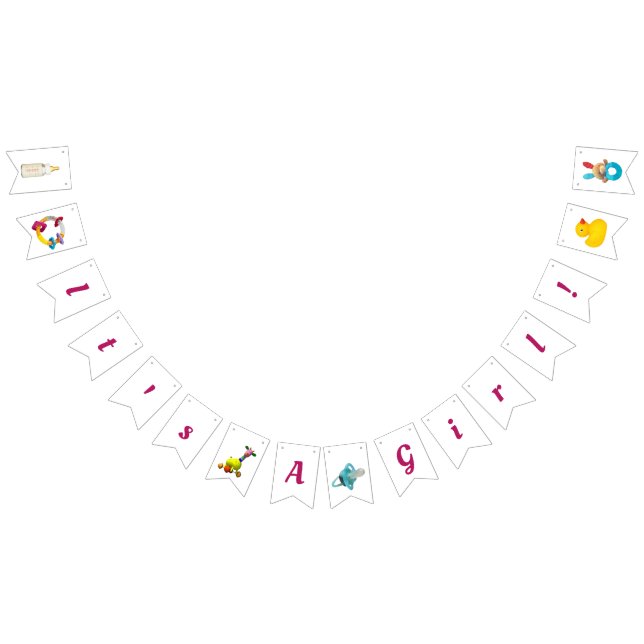 Banderines ¡Es un Chica! Mandala en una litera rosa profundo (Todo)