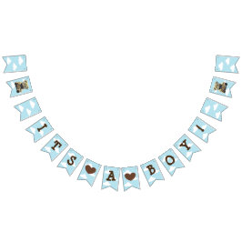 Banderines Es un niño nubes azules Teddy Bear Baby Shower