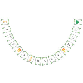 Banderines Es un Niño Verde Safari de la Jungla Baby Shower