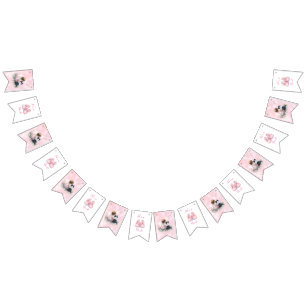 Banderines Es una niña Fiesta de bebé y cachorro rosa