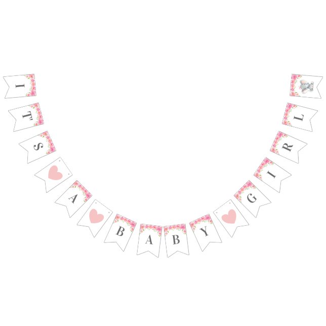 Banderines Es una niña rosada con una ducha con flores de peó (Todo)