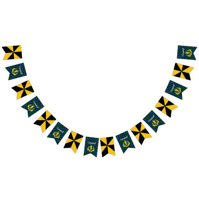 Banderines Escudo de Armas de Campbell y Tartán (Todo)