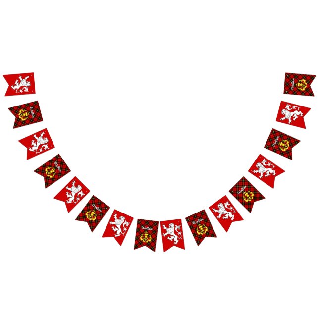Banderines Escudo de Armas de Wallace y Tartán  (Todo)