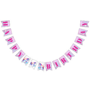 Banderines Espíritu colorido Pony 2 burbujas de cumpleaños fe