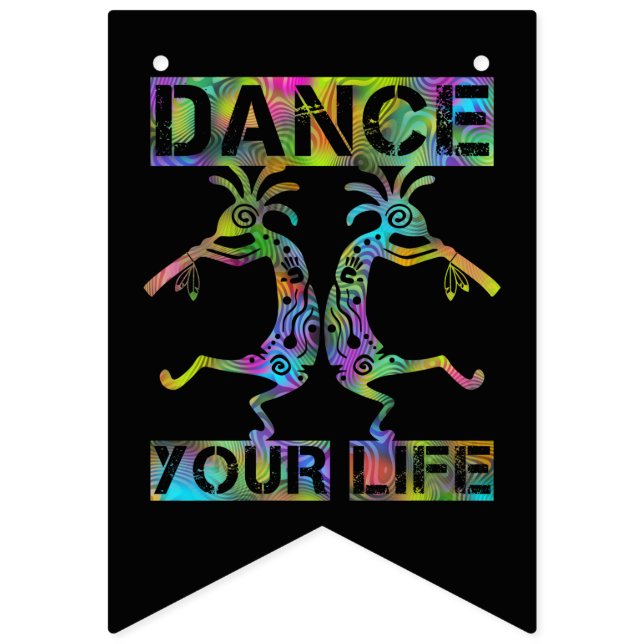 Banderines Estadounidenses nativos Kokopelli - Baile tu vida  (Primera bandera)