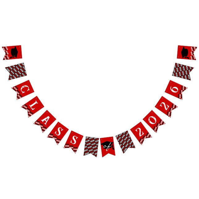 Banderines Estandarte colgante de graduación de la clase roja (Todo)
