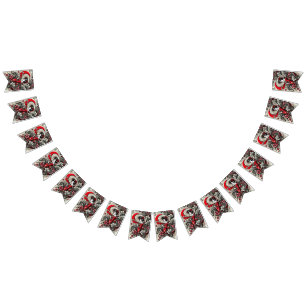 Banderines Estandarte de Bunting de Dragón Gótico Rojo