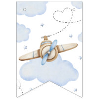 Estandarte de cumpleaños de avión al agua Tiempo v