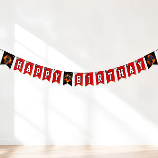 Banderines Estandarte de Cumpleaños de Carreras de Camiones M