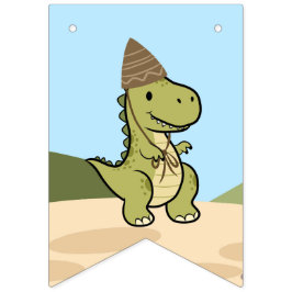 Banderines Estandarte de cumpleaños de dinosaurio personaliza