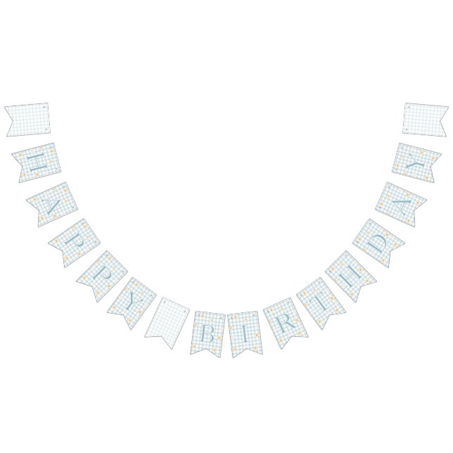 Banderines Estandarte de Cumpleaños Silly Goose Gingham (Todo)