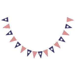 Banderines Estrellas en rayas  4 de julio/Día del Trabajo