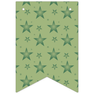 Banderines Estrellas olivares elegantes y elegantes en verde