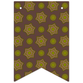 Banderines Estrellas y círculos en marrón y verde