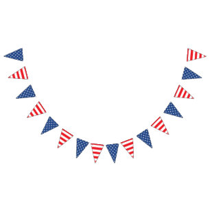 Banderines Estrellas y rayas estadounidenses.