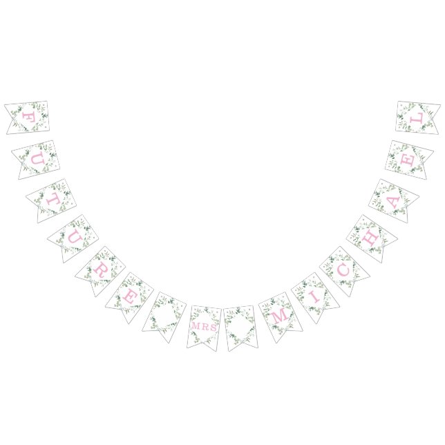 Banderines Eucalyptus Greenery Personalizado Bridal Shower (Todo)