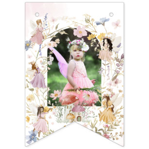Banderines Fairies Wildflower Meadow Foto de cumpleaños de Ga