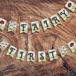 Banderines Fairy First Birday Forest Garden Mushroom