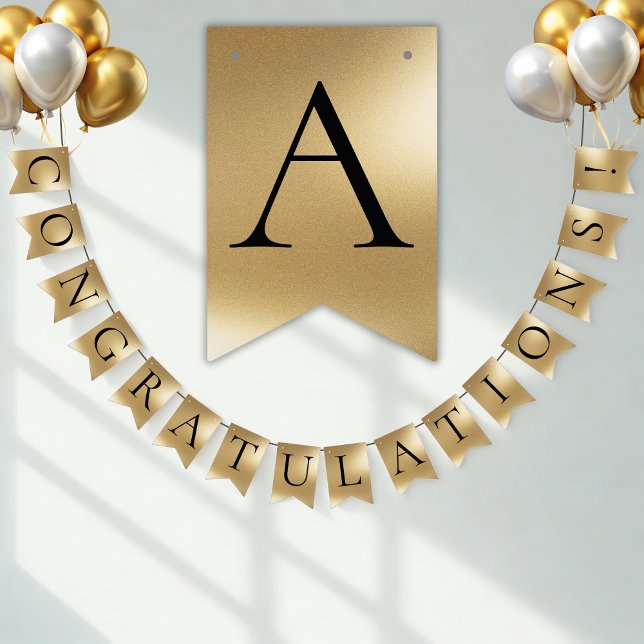 Banderines Falso Oro FELICITACIONES! Fiesta Personalizable (Subido por el creador)