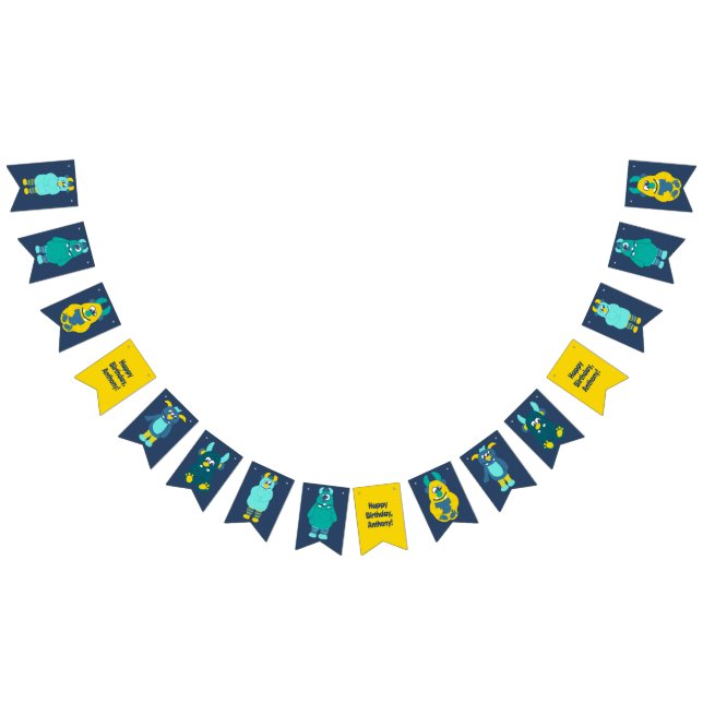 Banderines Famosos monstruos de pequeños Personalizados (Todo)