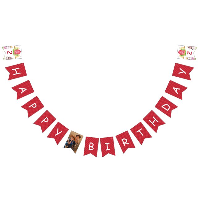 Banderines Farm Birthday Plaid Personalizado Photo (Todo)