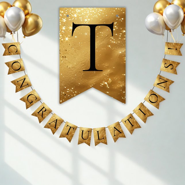 Banderines Faux Gold CONGRATULATIONS! sparkling Party (Subido por el creador)