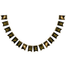 Banderines Felices Cartas de Oro del Año Nuevo