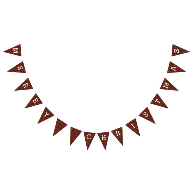 Banderines Felices Navidad de la tela escocesa retra (Todo)