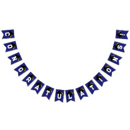 Banderines Felicidades por graduación azul