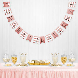 Banderines Felicidades por la graduación de oro Rosa moderno