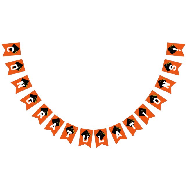 Banderines Felicidades por la graduación Naranja (Todo)