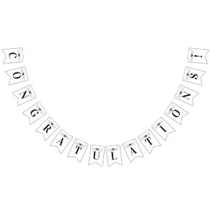 Banderines Felicitaciones a Coquette Pink Bow Graduación