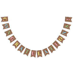 Banderines ¡FELICITACIONES AL Personalizable! Burlap Simulad