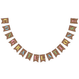 Banderines ¡FELICITACIONES AL Personalizable! Burlap Simulado